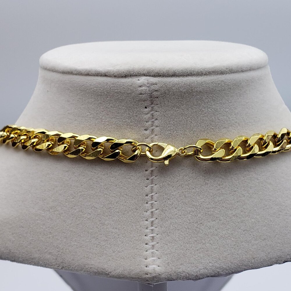 Stainless Steel Gold-Plated Necklace with Authentic Louis Vuitton Padlock - Picture 5 of 11